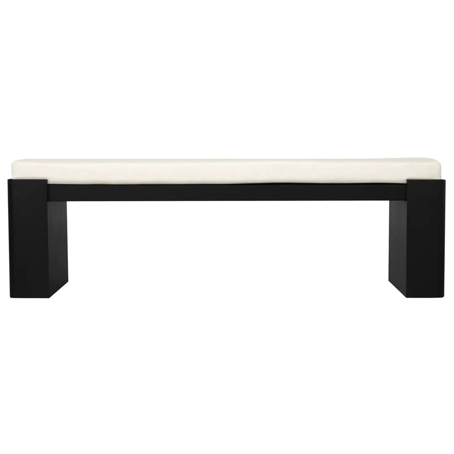 Adelle Solid Mindi Timber Large Bench 160cm in Black - Chocolate Wood