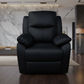 LANCY PREMIUM LEATHER SINGLE SEATER RECLINER ARMCHAIR BLACK - MyChocolateWood
