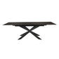 Dark grey CHARIS ceramic glass dining table by MyChocolateWood with extendable options, measuring 180cm to 240cm in width.