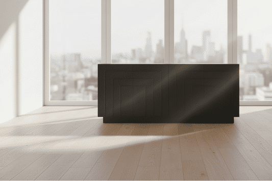 APOLLO SOLID WHITE CEDAR (MINDI WOOD) BUFFET/SIDEBOARD 4 DOORS - BLACK - MyChocolateWood