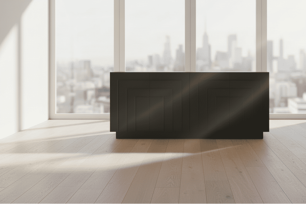 APOLLO SOLID WHITE CEDAR (MINDI WOOD) BUFFET/SIDEBOARD 4 DOORS - BLACK - MyChocolateWood