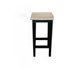 HAMPTON GREYWASHED OAK/BLACK LEG STOOL 45CM