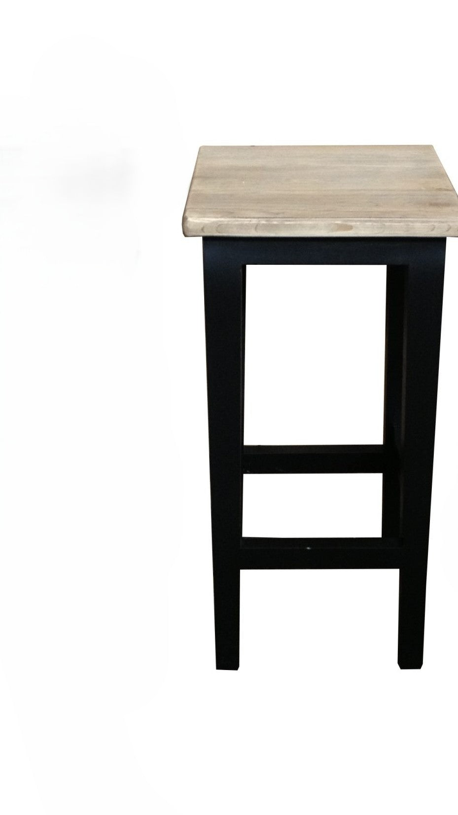 HAMPTON GREYWASHED OAK/BLACK LEG STOOL 45CM - MyChocolateWood