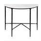 Soren Marble Demilune Table with black frame