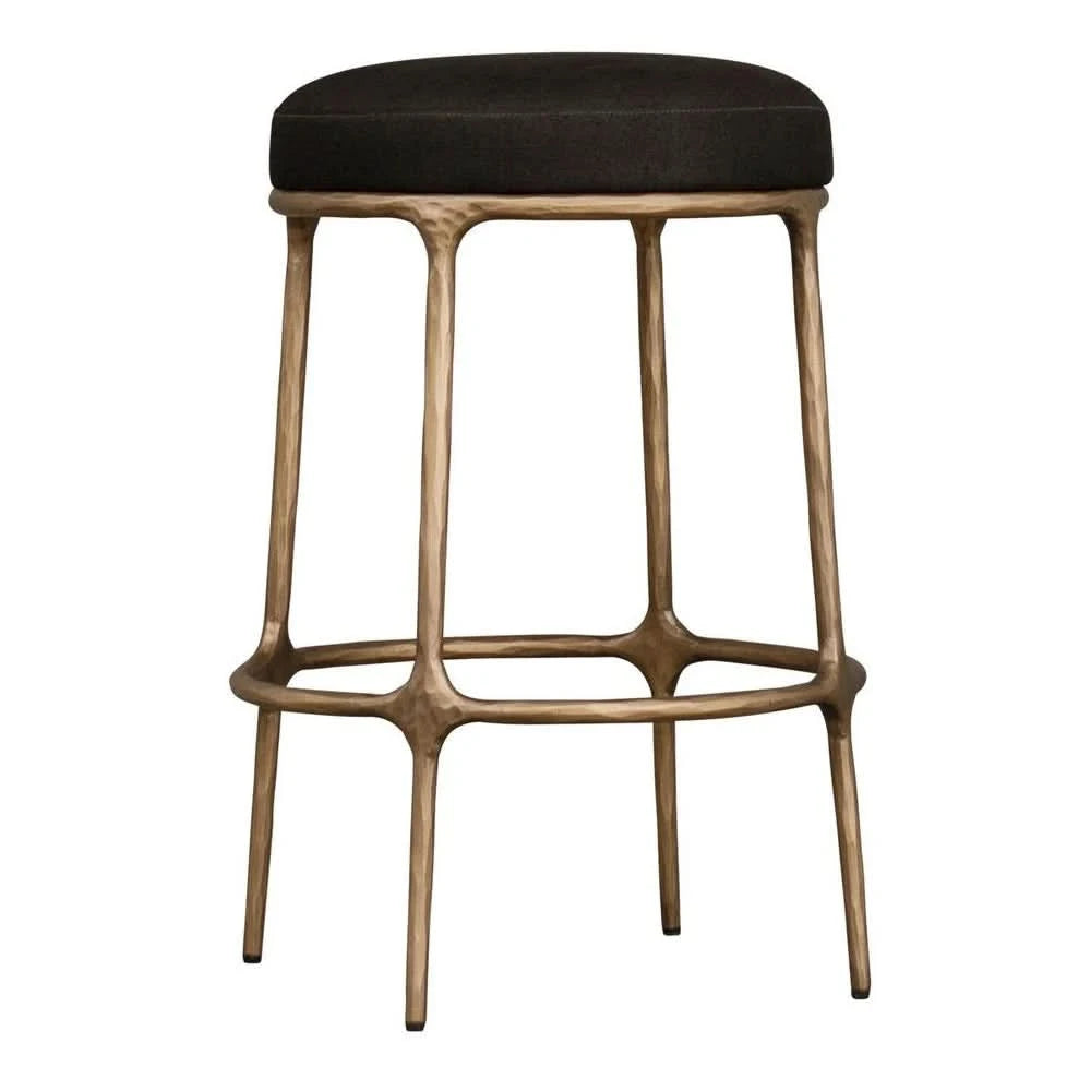 SOREN KITCHEN STOOL - BRASS /BLACK COTTON - MyChocolateWood