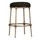 Soren Kitchen Stool with brass frame and black linen top