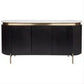 Deneuve 3-Door Buffet / Sideboard in Black with Carrara Marble Top - Chocolate Wood