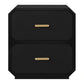 DELGARDO HAMPTON STYLE 2-DRAWER BEDSIDE TABLE BLACK - MyChocolateWood