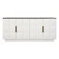 Hampshire 4-Door Buffet in White Oak with Black Marble Top - Chocolate Wood