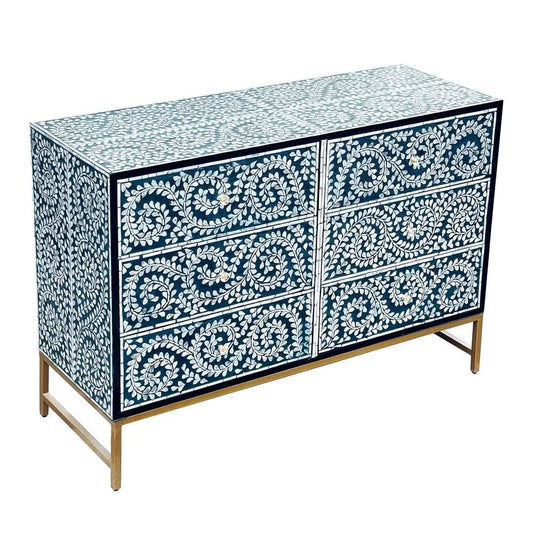 HARMONY MOTHER OF PEARL 6-DRAWER CHEST OF DRAWERS - MyChocolateWood