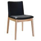 PALMERO BLACK LEATHER DINING CHAIR - SOLID TIMBER FRAME - NATURAL/BLACK LEATHER - MyChocolateWood