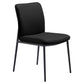 BOLZANO  LEATHER & METAL DINING CHAIR - BLACK - MyChocolateWood
