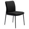 BOLZANO  LEATHER & METAL DINING CHAIR - BLACK - MyChocolateWood