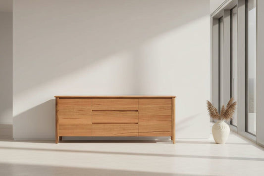 BOLZANO MARRI TIMBER BUFFET/SIDEBOARD 2 DOORS 3 DRAWERS NATURAL 180CM - MyChocolateWood