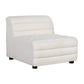 Meredith Boucle Occasional Chair in White - Chocolate Wood