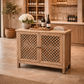 RAFAEL RECYCLED ELM BUFFET IN NATURAL FINISH WITH 2 LATTICE DOORS - MyChocolateWood