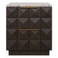HAMPSHIRE RIVER BROWN MARBLE/SMOKED OAK 2-DRAWER BEDSIDE TABLE - MyChocolateWood