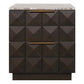 Hampshire 2-Drawer Bedside Table in Smoked Oak with River Brown Marble Top - Chocolate Wood