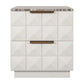 Hampshire 2-Drawer Bedside Table in White Oak with River Brown Marble Top - Chocolate Wood