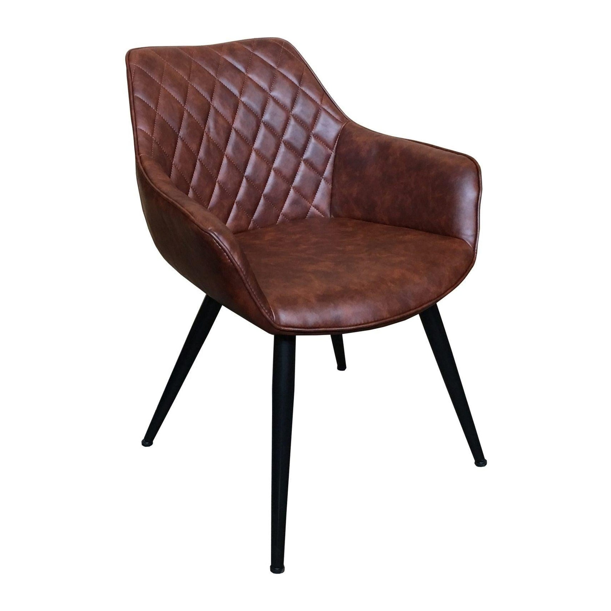 Christopher Armchair in Reddish-Brown, Set of 2 - Chocolate Wood