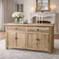 Gibraltar Rustic Recycled Elm 4-Door 2-Drawer Sideboard / Buffet with Parquetry Top 160cm - Chocolate Wood