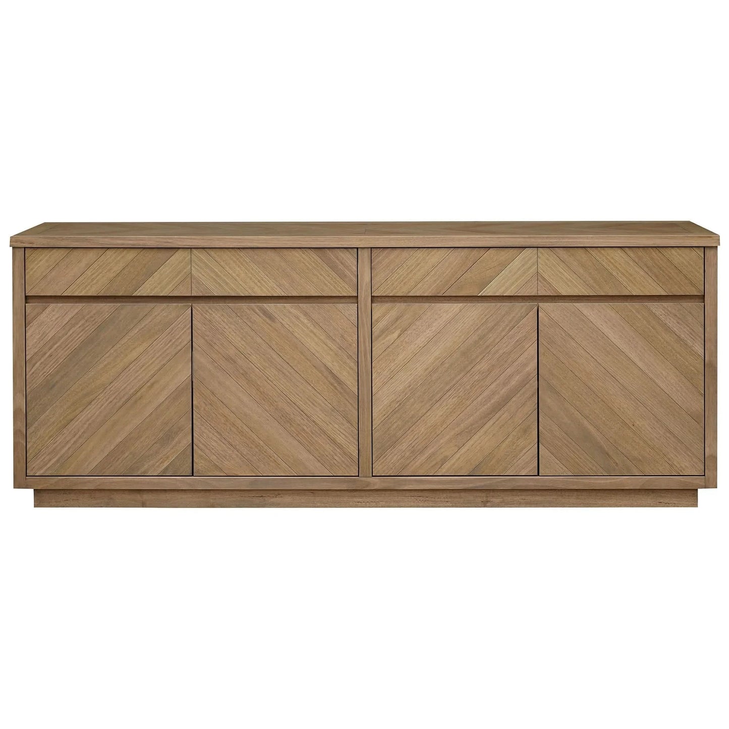 MONTCLAIRE PARQUETRY TIMBER BUFFET/SIDEBOARD 4 DOORS/4 DRAWERS NATURAL 200CM - MyChocolateWood