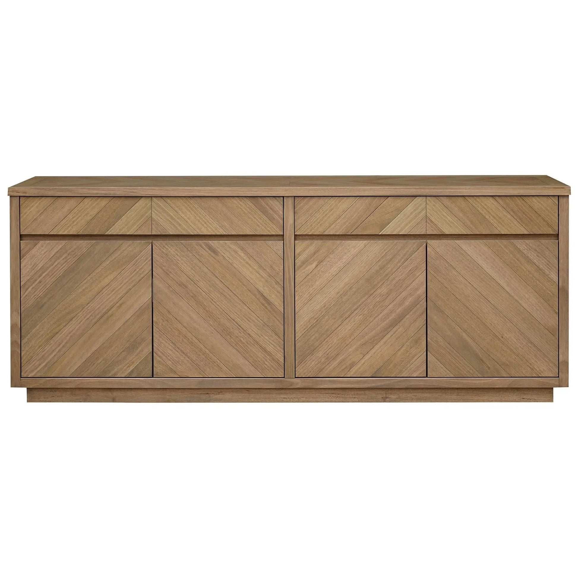 MONTCLAIRE PARQUETRY TIMBER BUFFET/SIDEBOARD 4 DOORS/4 DRAWERS NATURAL 200CM - MyChocolateWood