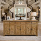 KENSIT HAMPTONS RUSTIC RECYCLED ELM BUFFET/ SIDEBOARD PARQUETRY PATTERN 3 DRAWERS 6 DOORS 200 CM - MyChocolateWood