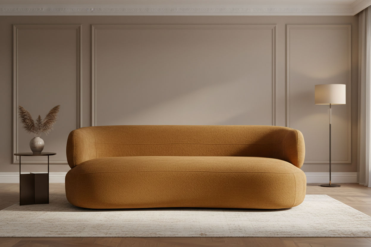 BEECHAM 3-SEATER CHENILLE SOFA BUTTERSCOTCH - MyChocolateWood