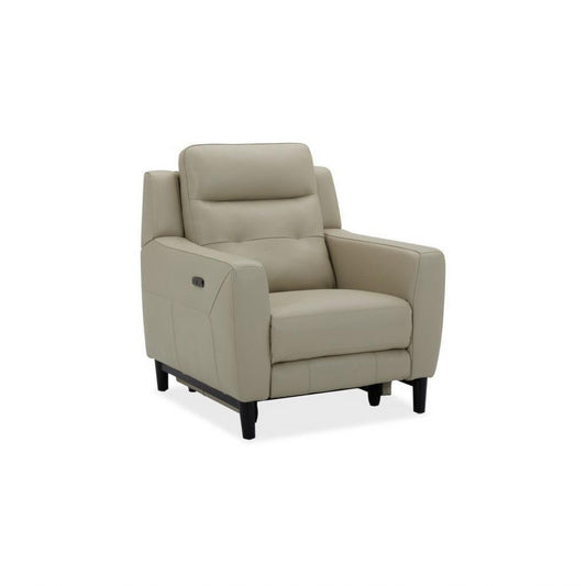 Marvin Leather 1-Seater Electric Recliner Armchair in Beige