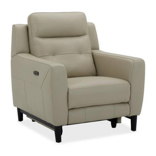 Marvin Leather 1-Seater Electric Recliner Armchair in Beige