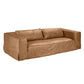 INIGO 3-SEATER LEATHER SLIP COVER SOFA TOP GRAIN COW LEATHER LIGHT BROWN - MyChocolateWood