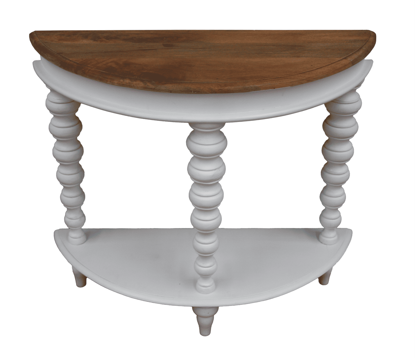 Blythe Two-Tone Timber Console Table/Hall Table - Mango Wood Top - Natural/White