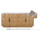 HAMPSHIRE  RIVER BROWN MARBLE/NATURAL OAK 4-DOOR BUFFET/SIDEBOARD - MyChocolateWood