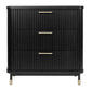PEMBROKE OAK TIMBER 3-DRAWER CHEST OF DRAWERS BLACK - MyChocolateWood