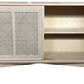 BAHAMAS CABINET SIDEBOARD SLIDING RATTAN DOORS/ SOLID OAK NATURAL COLOUR 120CM - MyChocolateWood