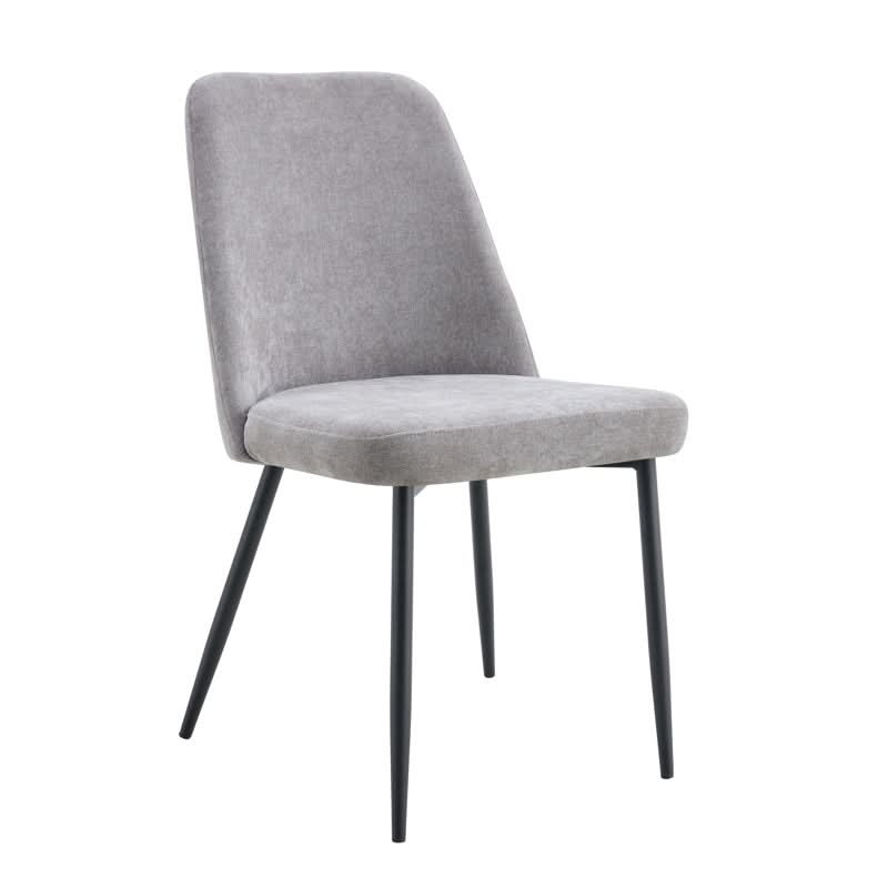 PATRAS FABRIC DINING CHAIR CAPPUCCINO - BLACK METAL BASE - MyChocolateWood