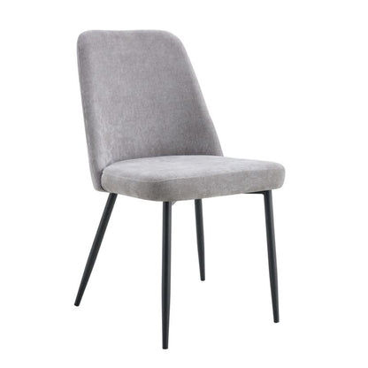 PATRAS FABRIC DINING CHAIR CAPPUCCINO - BLACK  METAL BASE - MyChocolateWood