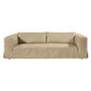 INIGO 3-SEATER LEATHER SLIP COVER SOFA TOP GRAIN COW LEATHER CAPPUCCINO CREAM - MyChocolateWood
