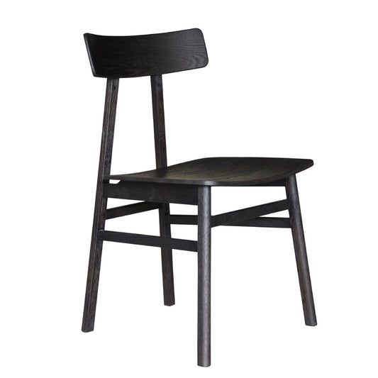 FARLOW OAK DINING CHAIR SANDBLASTED BLACK TIMBER SEAT
