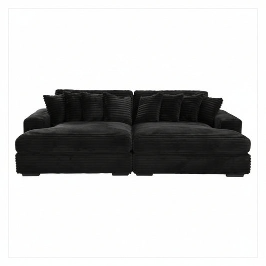 Karel Corduroy 2-Seater Sofa Bed Charcoal
