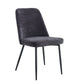 Patras Fabric Dining Chair in Charcoal - Chocolate Wood