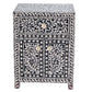 TABITHA MOTHER OF PEARL NOIR BEDSIDE TABLE 1 DRAWER/1CUPBOARD - MyChocolateWood