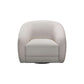 PICKARD PLYWOOD & EUCALYPTUS 360 DEGREE SWIVEL ARMCHAIR/SINGLE SEATER IN LINEN COLOUR - MyChocolateWood