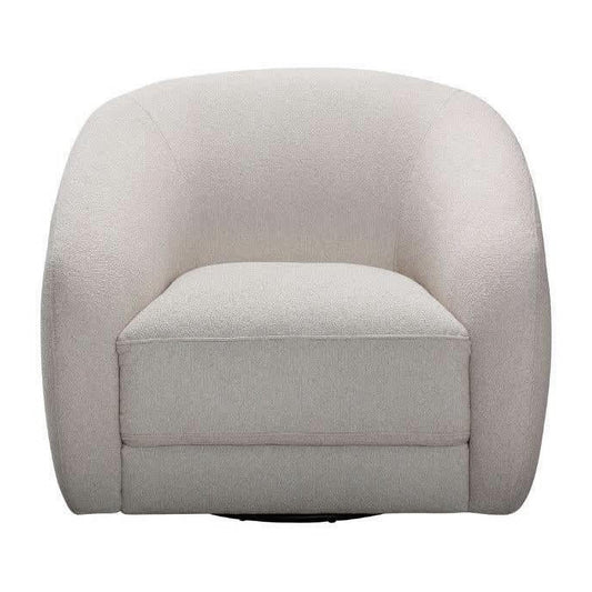 PICKARD PLYWOOD & EUCALYPTUS 360 DEGREE SWIVEL ARMCHAIR/SINGLE SEATER IN LINEN COLOUR