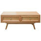 HADLEIGH OAK & RATTAN 2-DRAWER COFFEE TABLE NATURAL - MyChocolateWood