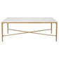 SOREN MARBLE RECTANGULAR COFFEE TABLE - BRASS FRAME 120CM - MyChocolateWood