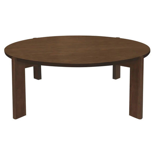 ADELLE SOLID MINDI WOOD ROUND COFFEE TABLE NATURAL 110CM (Copy) - MyChocolateWood