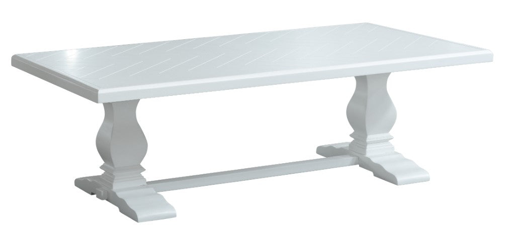 BRETTON ACACIA TIMBER COFFEE TABLE PARQUETRY TOP WHITE