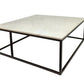 VINTRY COFFEE TABLE - WHITE MARBLE TOP ON BLACK BASE